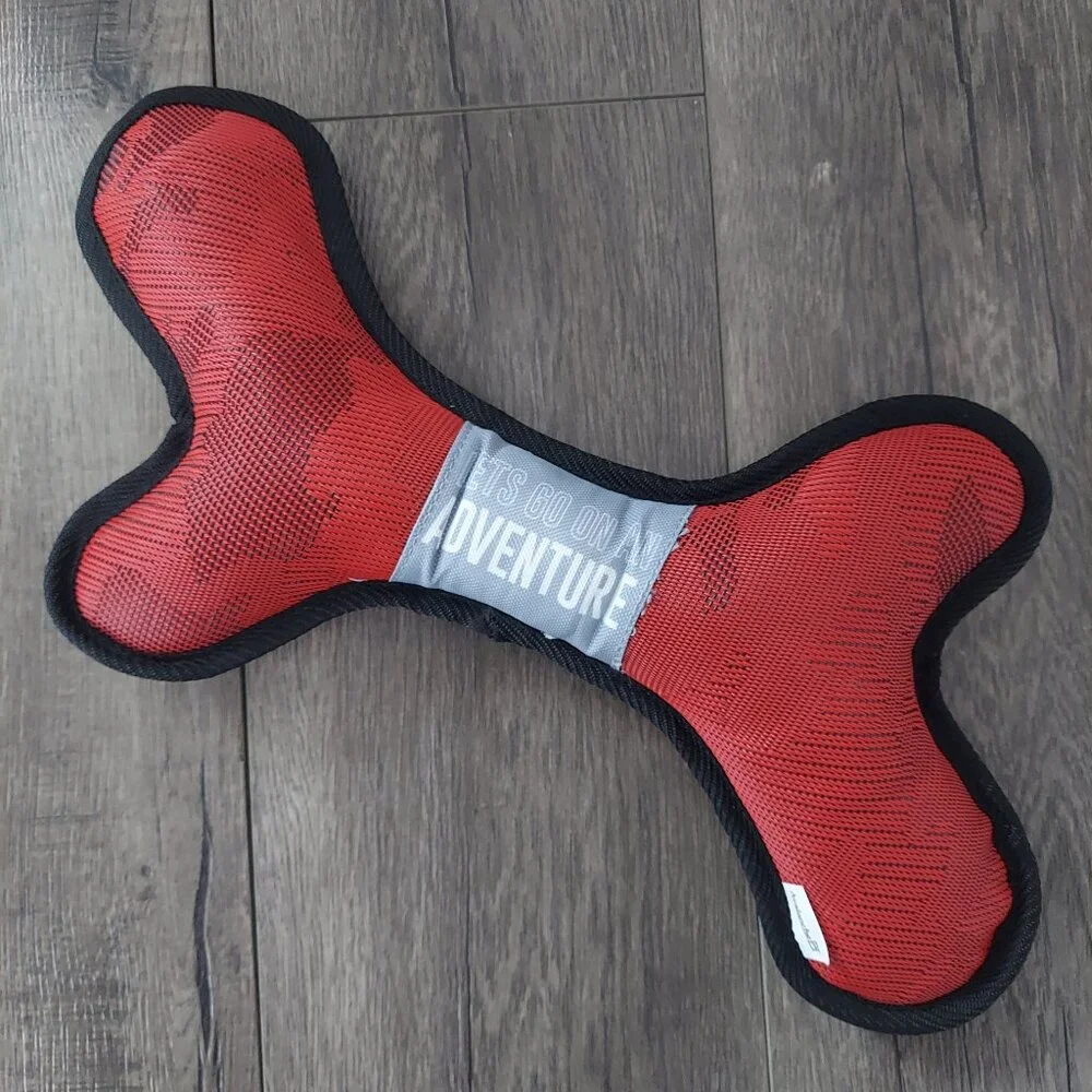 NWOT Avalanche Dog Bone Toy Durable Squeaky Fetch Toy “Let’s Go on an Adventure”